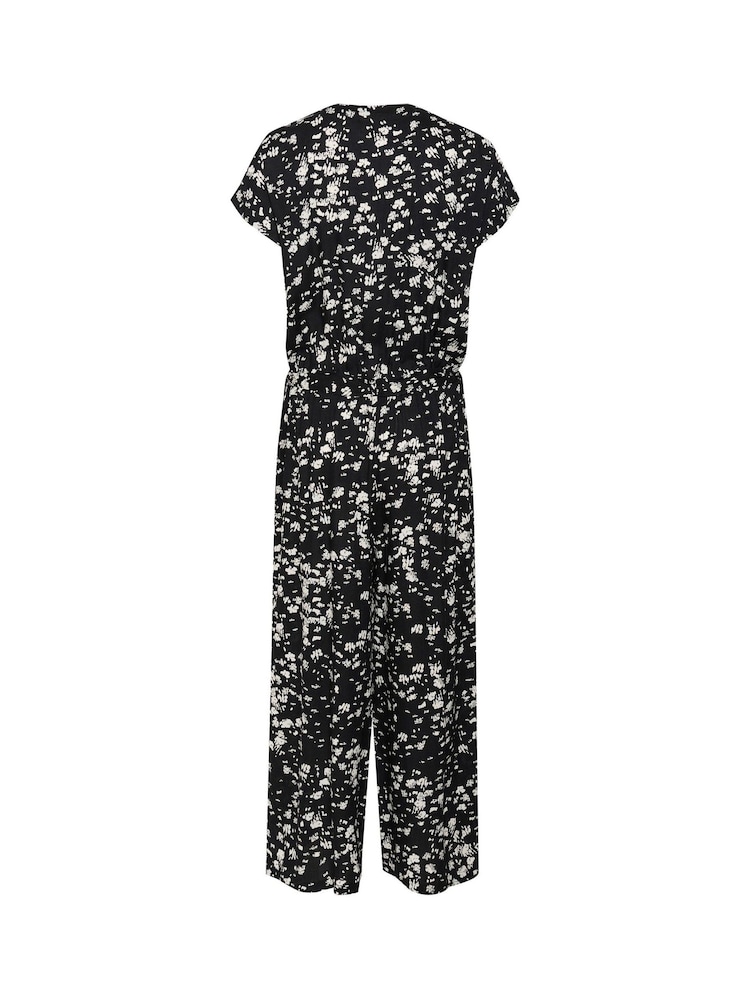 Kaffe KAbeathe V-Neck Short Sleeve Black Jumpsuit - Image 5 of 5