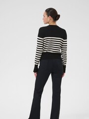 Kaffe KAlizza Striped Long Sleeve Black Cardigan - Image 4 of 6
