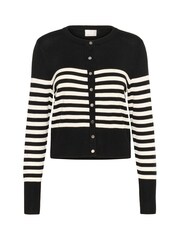 Kaffe KAlizza Striped Long Sleeve Black Cardigan - Image 5 of 6