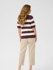 Kaffe Brown KAlizza Striped Knit Jumper - Image 2 of 6