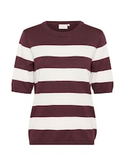 Kaffe Brown KAlizza Striped Knit Jumper - Image 5 of 6
