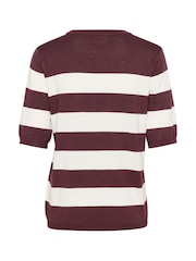 Kaffe Brown KAlizza Striped Knit Jumper - Image 6 of 6