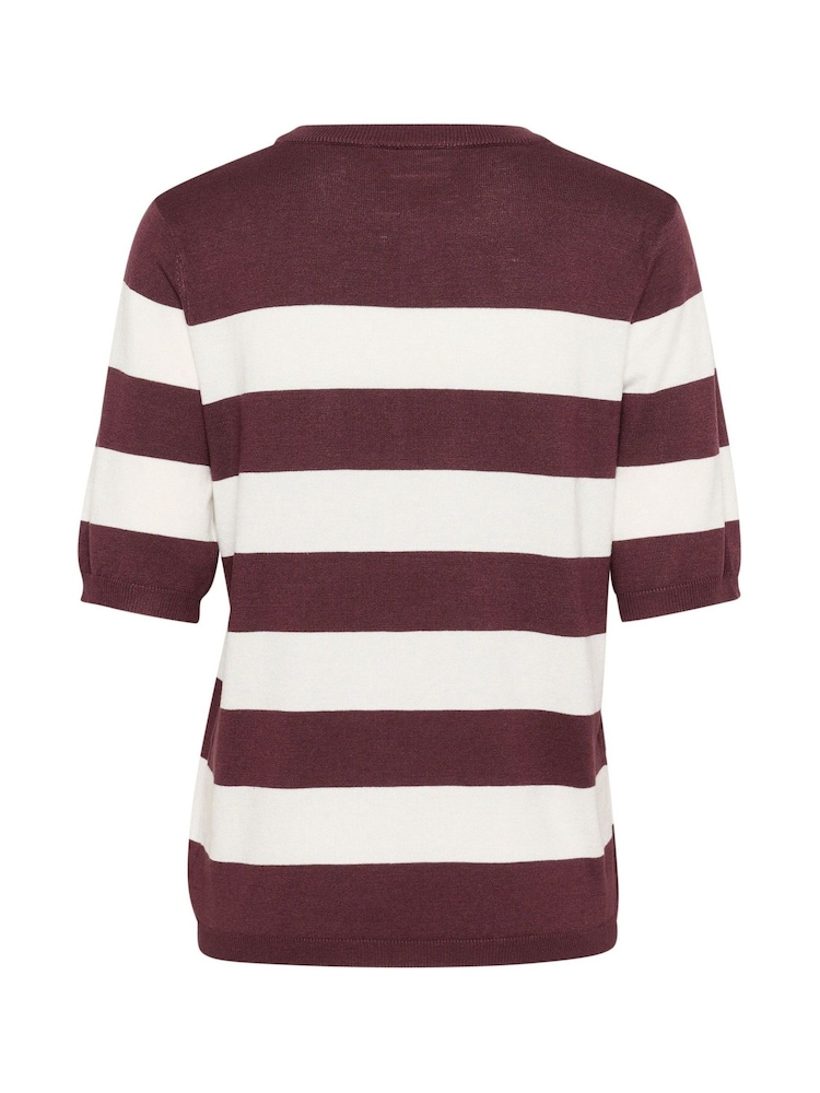 Kaffe Brown KAlizza Striped Knit Jumper - Image 6 of 6