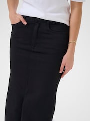 Kaffe KAdima Front Split Midi Black Skirt - Image 4 of 6