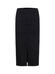 Kaffe KAdima Front Split Midi Black Skirt - Image 5 of 6