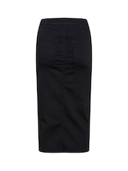 Kaffe KAdima Front Split Midi Black Skirt - Image 6 of 6