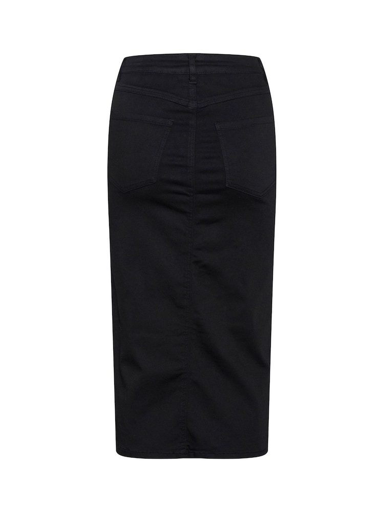 Kaffe KAdima Front Split Midi Black Skirt - Image 6 of 6 Kaffe KAdima Front Split Midi Black Skirt - Image 6 of 6
