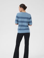 Kaffe Blue KAlizza Striped Knitted Jumper - Image 3 of 6