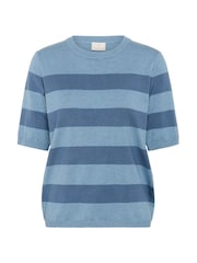 Kaffe Blue KAlizza Striped Knitted Jumper - Image 5 of 6