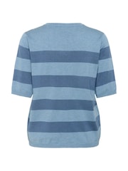 Kaffe Blue KAlizza Striped Knitted Jumper - Image 6 of 6