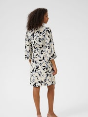 Kaffe Blue KApedra Drawstring Tie Waist Short Dress - Image 3 of 5