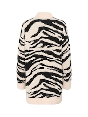 Kaffe Black KAsandra Animal Print Cardigan - Image 6 of 6