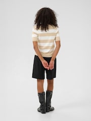 Kaffe Natural KAlizza Striped V-Neck Jumper - Image 4 of 6
