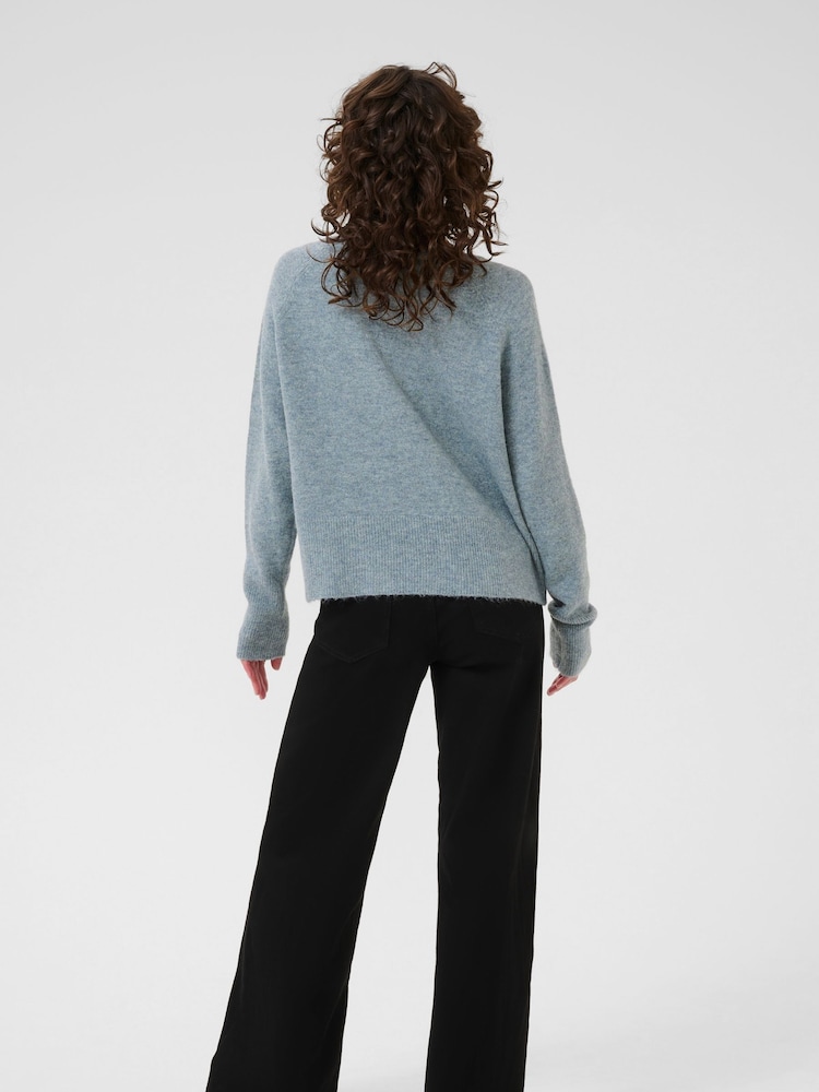 Kaffe Blue KAniel V-Neck Long Sleeve Jumper - Image 2 of 6