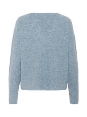 Kaffe Blue KAniel V-Neck Long Sleeve Jumper - Image 6 of 6