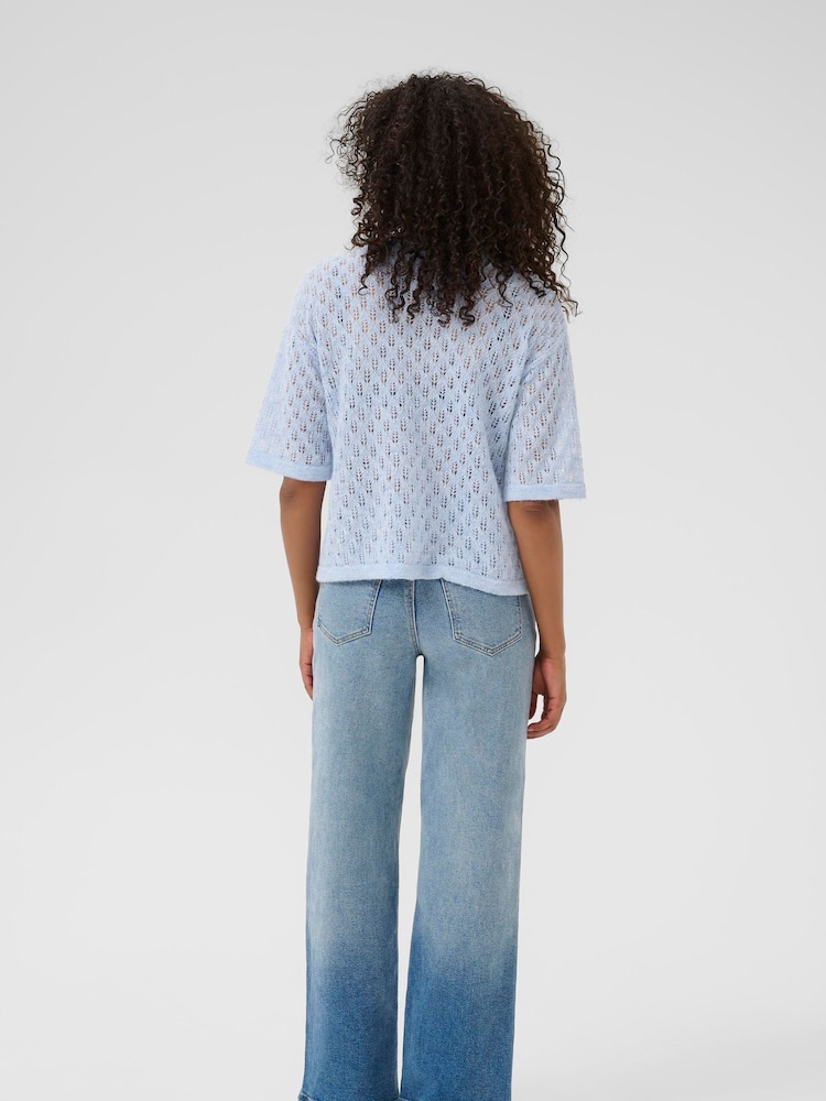 Kaffe Blue KAlourine V-Neck Jumper - Image 2 of 6