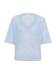 Kaffe Blue KAlourine V-Neck Jumper - Image 5 of 6