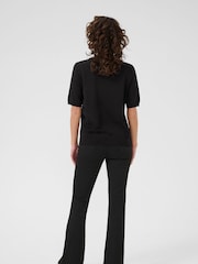 Kaffe KAcarly Knit Short Sleeve Black Jumper - Image 2 of 6