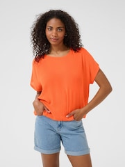 Kaffe Red KAamber Stanley Short Sleeve Blouse - Image 1 of 4