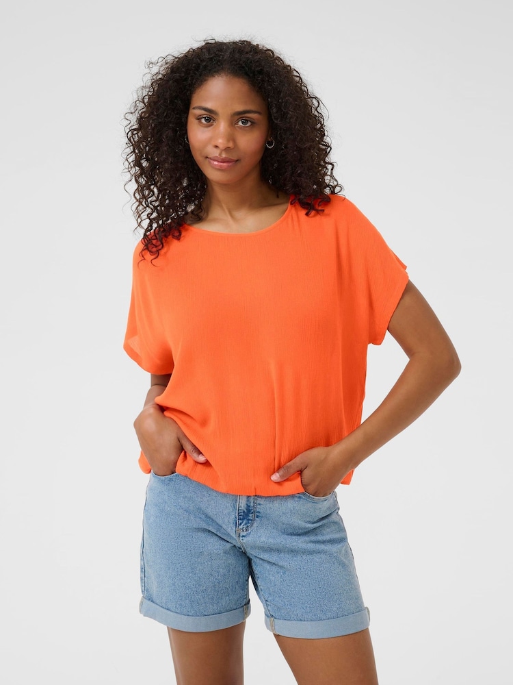 Kaffe Red KAamber Stanley Short Sleeve Blouse - Image 1 of 4