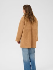 Kaffe Oversized KAmarlie Long Sleeve Brown Coat - Image 3 of 6