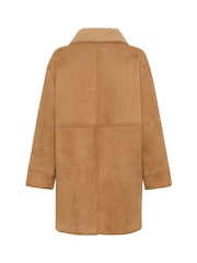 Kaffe Oversized KAmarlie Long Sleeve Brown Coat - Image 6 of 6