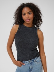 Kaffe KAdodal Round Neck Ribbed Black Vest - Image 3 of 5