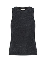 Kaffe KAdodal Round Neck Ribbed Black Vest - Image 4 of 5