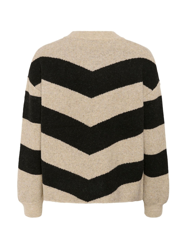Kaffe KAverana Long Sleeve Striped Knit Black Jumper - Image 6 of 6 Kaffe KAverana Long Sleeve Striped Knit Black Jumper - Image 6 of 6