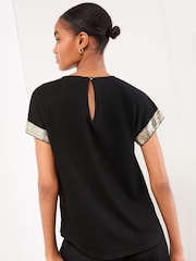Lipsy Ivory Tipped Mock Button Long Sleeve Knitted Top - Image 4 of 4