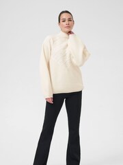 Kaffe KAmaddie Funnel Neck Long Sleeve White Jumper - Image 3 of 6