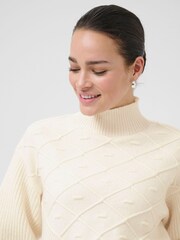 Kaffe KAmaddie Funnel Neck Long Sleeve White Jumper - Image 4 of 6