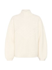 Kaffe KAmaddie Funnel Neck Long Sleeve White Jumper - Image 5 of 6