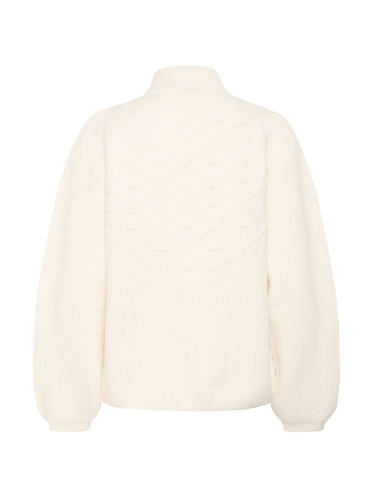 Kaffe KAmaddie Funnel Neck Long Sleeve White Jumper - Image 6 of 6