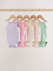 Pink Vest Baby Bodysuits 5 Pack - Image 1 of 12