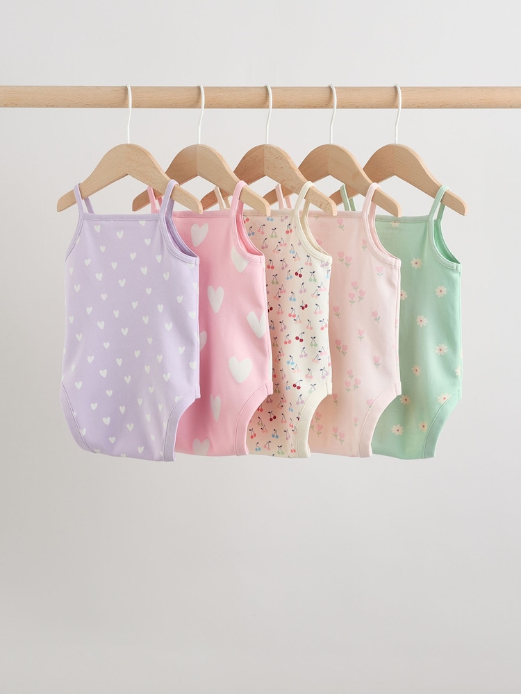 Pink Vest Baby Bodysuits 5 Pack - Image 2 of 12