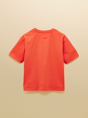 Joules Boys' Archie Orange Short Sleeve Screenprint T-Shirt - Image 3 of 6