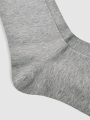 Reiss Soft Grey Milo Cotton-Blend Logo Embroidery Socks - Image 2 of 3