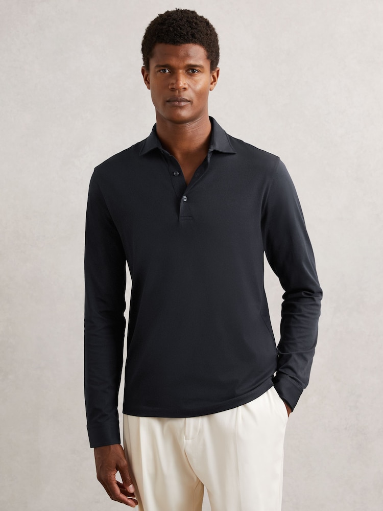 Reiss Navy Porofino Polo Shirt - Image 1 of 6 Reiss Navy Porofino Polo Shirt - Image 1 of 6