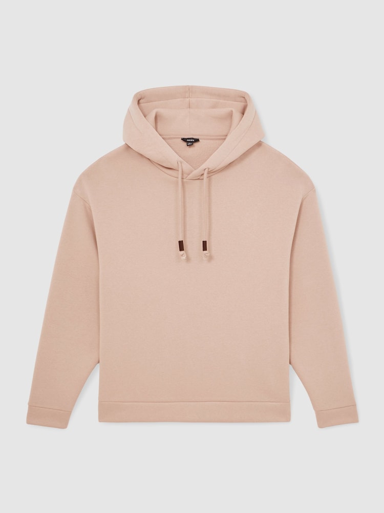 Reiss Pink Silvestro Cotton-Blend Fleece Hoodie - Image 2 of 6 Reiss Pink Silvestro Cotton-Blend Fleece Hoodie - Image 2 of 6