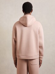 Reiss Pink Silvestro Cotton-Blend Fleece Hoodie - Image 5 of 6