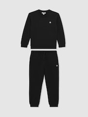 Reiss Black Avery Top & Joggers Set - Image 2 of 5