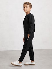 Reiss Black Avery Top & Joggers Set - Image 3 of 5
