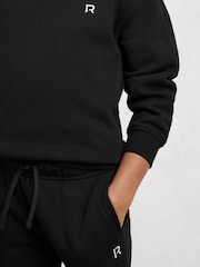 Reiss Black Avery Top & Joggers Set - Image 4 of 5