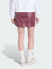adidas originals White/Red Faux Leather Snake Print Skirt - Image 2 of 6