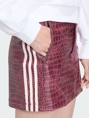 adidas originals White/Red Faux Leather Snake Print Skirt - Image 4 of 6