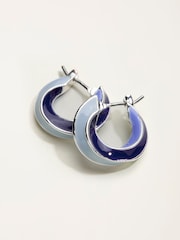 FatFace Blue Enamel Twist Hoop Earrings - Image 2 of 2