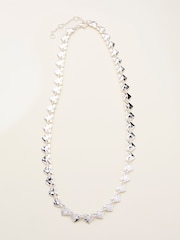 FatFace Silver Tone Hammered Heart Necklace - Image 1 of 2