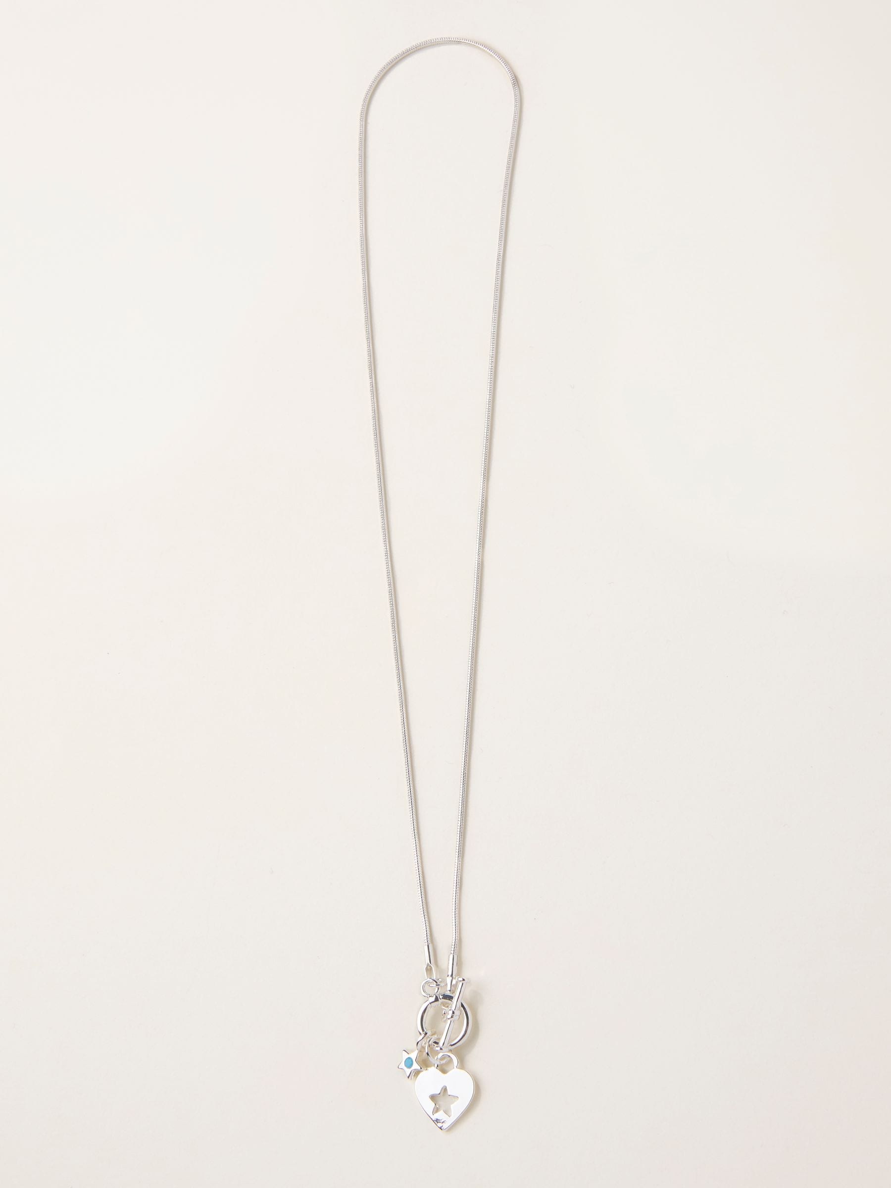 Fat Face - Necklace - Heart Charm - Silver