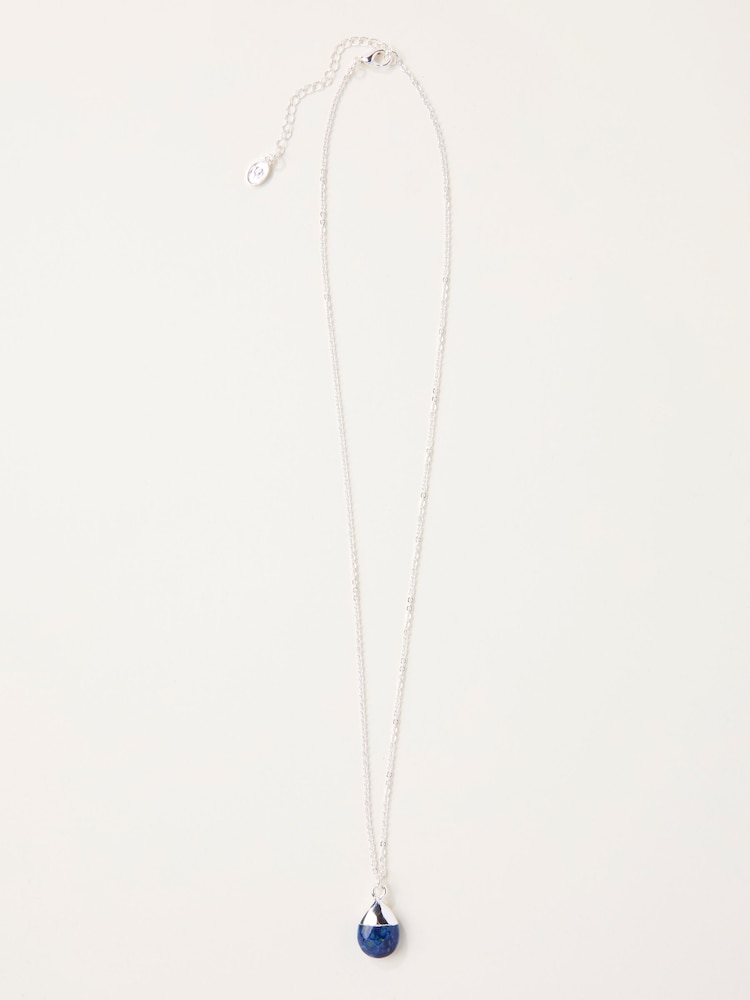 FatFace Blue Stone Drop Necklace - Image 1 of 2